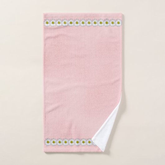 Daisies on pastel pink バスタオルセット (ハンドタオル)