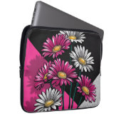 Daisies Pink and White Electronics Bag ラップトップスリーブ (正面右)