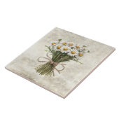 Daisies Rustic Floral Faux Ceramic Tile タイル (側面)