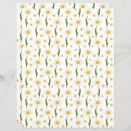 Daisies Scrapbook Paper (正面/裏面)