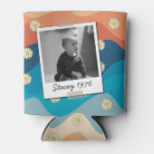 Daisies Seventies 70's Retro 50th Birthday Photo 缶クーラー (正面)