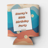 Daisies Seventies 70's Retro 50th Birthday Photo 缶クーラー (裏面)