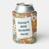 Daisies Seventies 70's Retro 50th Birthday Photo 缶クーラー (缶裏面)