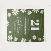 Daisies Spring floral Birthday Banner Backdrop タペストリー (正面(横))