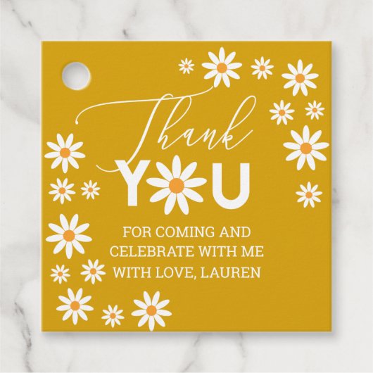Daisies Thank you tags Mustard フェイバータグ (正面)