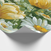 Daisies, Tulips & Butterflies illustrations ラッピングペーパー (角)