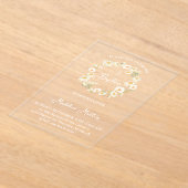 daisies wreath Baptism Invitation アクリル招待状 (レイダウン)