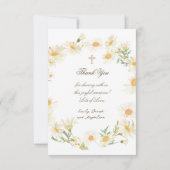 daisies wreath Baptism small thank you card  招待状 (裏面)