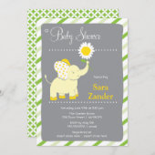 Daist象|の女の子のベビーシャワーの招待状 招待状 (正面/裏面)