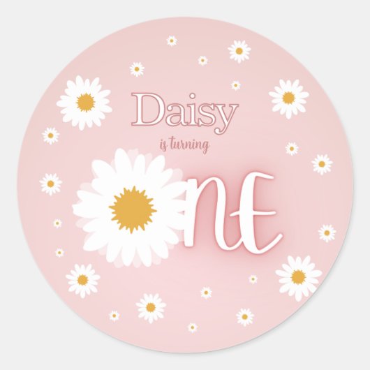 Daisy 1st Birthday ラウンドシール (正面)