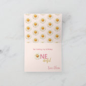Daisy 1st Birthday Isn't She ONEderful Boho Folded サンキューカード (内部)