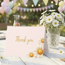 Daisy 1st Birthday Isn't She ONEderful Boho Folded サンキューカード