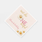 Daisy 1st Birthday Isn't She ONEderful Pink Boho スタンダードランチョンナプキン (角)
