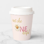 Daisy 1st Birthday Isn't She ONEderful Pink Boho 紙コップ (正面)