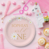 Daisy 1st Birthday Wild One Wildflower Birthday ペーパープレート (パーティー)