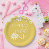 Daisy 1st Birthday Wild One Wildflower Birthday ペーパープレート (パーティー)