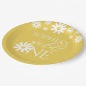 Daisy 1st Birthday Wild One Wildflower Birthday ペーパープレート (アングル)