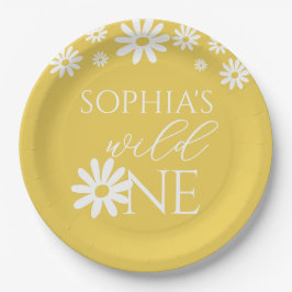 Daisy 1st Birthday Wild One Wildflower Birthday ペーパープレート