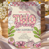 Daisy 2nd Birthday Retro 2nd Birthday Invitation 招待状