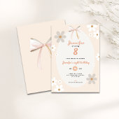 Daisy 8th Birthday Floral Invitation for Girls 招待状