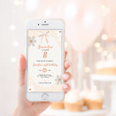 Daisy 8th Birthday Floral Invitation for Girls 招待状