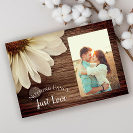 Daisy and Barn Wood Country Wedding Save the Date セーブザデート