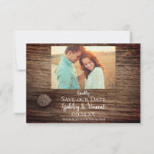 Daisy and Barn Wood Country Wedding Save the Date セーブザデート (裏面)