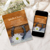 Daisy and Horseshoe Western Wedding Save the Date 招待状