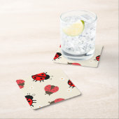 Daisy and Ladybug Birthday Party  スクエアペーパーコースター (インサイチュ)