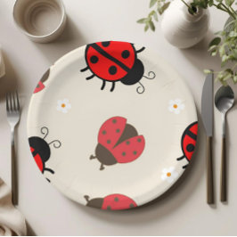 Daisy and Ladybug Birthday Party Paper Plates ペーパープレート