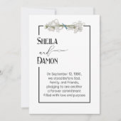 Daisy and Pearls Bouquet Wedding Vow Renewal  招待状 (正面)