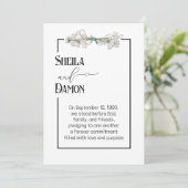 Daisy and Pearls Bouquet Wedding Vow Renewal  招待状 (スタンド正面)