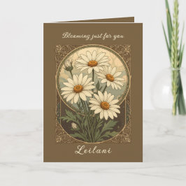 Daisy Art Nouveau Elegance Birth Month Flower カード