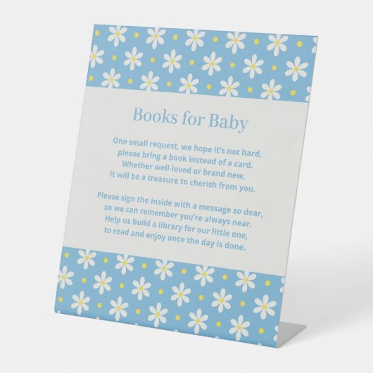Daisy Baby Shower Book Request 台座サイン (正面)