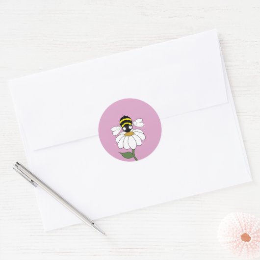 Daisy Bee Round Sticker ラウンドシール (封筒)