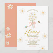 Daisy Bee She Found Her Honey Bridal Shower 招待状 (正面/裏面)