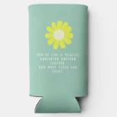 Daisy Best Teacher Photo Light Green スリム缶クーラー (裏面)