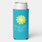 Daisy Best Teacher Photo Teal スリム缶クーラー (Seltzer裏面)