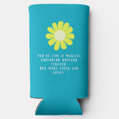 Daisy Best Teacher Photo Teal スリム缶クーラー (裏面)