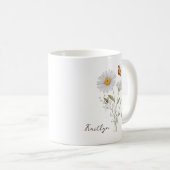 Daisy Birth Month Flower コーヒーマグカップ (正面右)