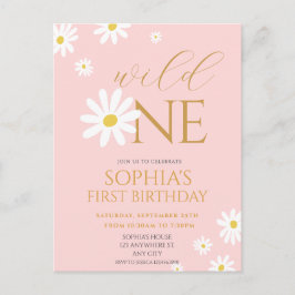 Daisy Birthday Party Bohmian Wild One 1st Birthday ポストカード