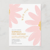 Daisy Birthday Party Bohmian Wild One 1st Birthday ポストカード (正面)