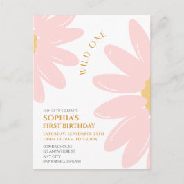 Daisy Birthday Party Bohmian Wild One 1st Birthday ポストカード