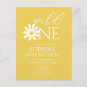 Daisy Birthday Party Bohmian Wild One 1st Birthday ポストカード (正面)