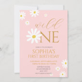 Daisy Birthday Party Bohmian Wild One 1st Birthday 招待状 (正面)