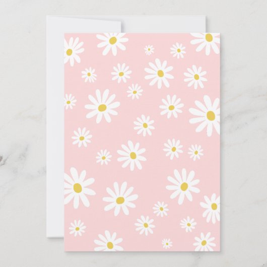 Daisy Birthday Party Bohmian Wild One 1st Birthday 招待状 (裏面)