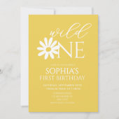 Daisy Birthday Party Bohmian Wild One 1st Birthday 招待状 (正面)