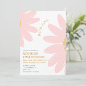 Daisy Birthday Party Bohmian Wild One 1st Birthday 招待状 (スタンド正面)