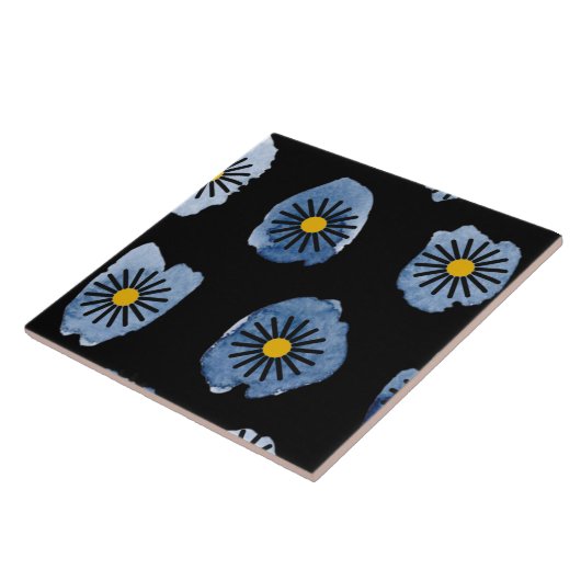Daisy Black Ceramic Tile タイル (側面)