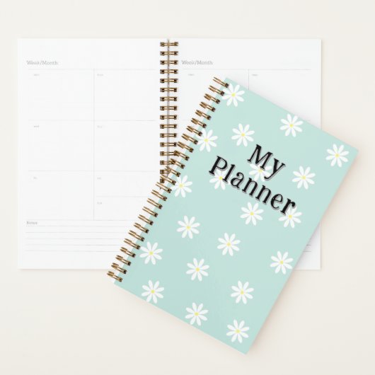 Daisy Bloom Planner – Soft Blue Floral Cover プランナー手帳 (ディスプレー)